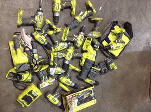 Lot of assorted Ryobi Tools various kinds and conditions see pictures