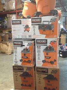 Pallet with assorted Ridgid Shop Vacs various models and conditions see pictures