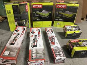 lot 3 image: Pallet of assorted Tiles saws various brands models and conditions see pictures
