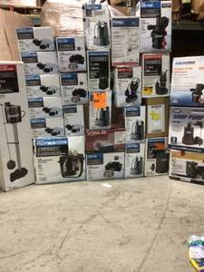 lot 17 image: Pallet with assorted Everbuilt Pumps see pictures various models and conditions