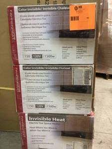 lot 18 image: Lot of 3 Fahrenheat 1,500-Watt Small Room Wall Heater customer returns see pictures