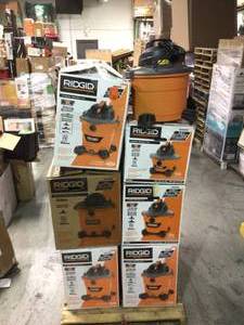 lot 35 image: Pallet with Assorted Ridgid Shop Vacs various models and conditions see pictures