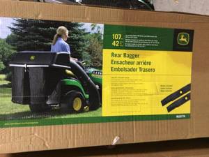 Lot of 2 John Deere Rear Bagger 42 in open box not used see pictures