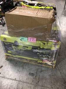Pallet of Ryobi Lawnmowers various conditions open boxes see pictures