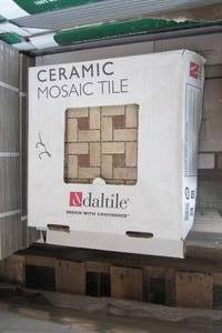 lot 22 image: Parkwood Beige with Cherry Dot 12 in. x 12 in. x 6.35 mm Ceramic Pinwheel Mosaic Floor and Wall Tile (8 SqFt)