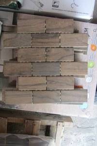 lot 23 image: Parkwood Brown 12 in. x 12 in. x 6mm Ceramic Brick Joint Mosaic Floor and Wall Tile (12.495 SqFt)