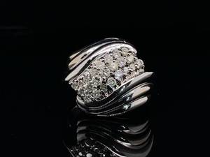 lot 70 image: Beautiful 12 ct Diamond Cluster Estate Ring in White Gold $1450 Retail