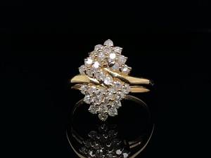 lot 79 image: Ladies 1.00 Carat Diamond Cluster Estate Ring in Yellow Gold $1,750 Retail