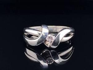 lot 56 image: Radiant White Gold Ring With a Beautiful Center Diamond $1,175 Retail