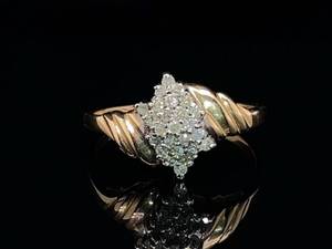 lot 91 image: 14 Carat Diamond Cluster Estate Ring in Yellow Gold $999 Retail