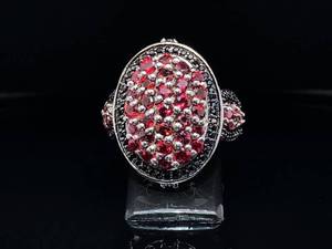 lot 95 image: Radiant Ruby and Black Diamond Statement Ring