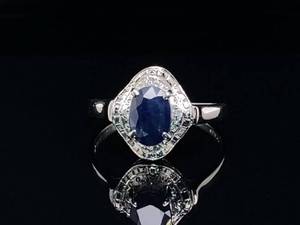 lot 15 image: Stunning 1.42 Carat Natural Sapphire and Diamond Estate Ring in Platinum $7,400 Retail