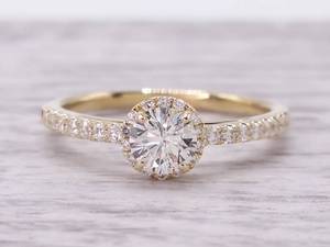 lot 3 image: Brand New .65 Carat Diamond Engagement Ring in 14k Yellow Gold $3,799 Retail