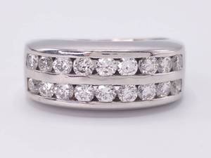 lot 1 image: Gentlemens 2.00 Carat White Gold Estate Ring  Band $8,750 Retail