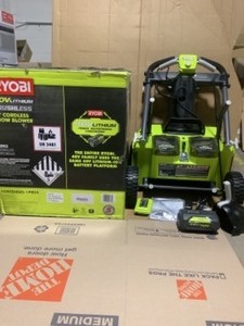 lot 13 image: 20 in. 40-Volt Single-Stage Brushless Cordless Electric Snow Blower with 5.0 Ah Battery and Charger Included by RYOBI