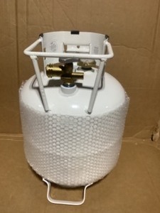 lot 33 image: 20 lbs. Horizontal Propane Tank Refillable Cylinder with OPD Valve and Gauge by Flame King