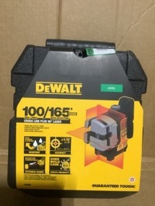 lot 40 image: 50 ft. & 165 ft. Red Self-Leveling 3-Beam Cross Line Laser Level with (4) AA Batteries & Case by DEWALT