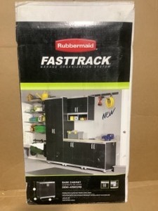 lot 41 image: FastTrack 34 in. H x 29.8 in. W x 19.38 in. D Garage Base Freestanding Cabinet in Black by Rubbermaid