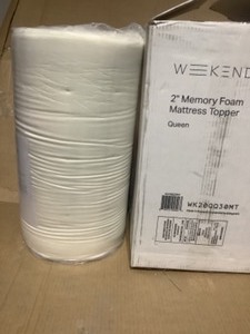 lot 42 image: 2 in. Queen Memory Foam Mattress Topper by Weekender