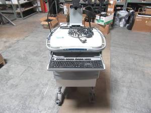 lot 8 image: Mobile Computer cart, wlight power keyboard ect