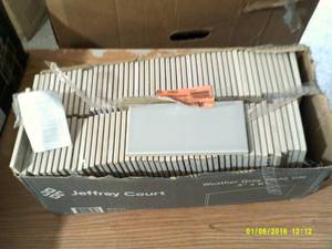 lot 73 image: case of 3x6 tiles weather grey fiel...