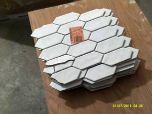 lot 93 image: 12 sheets of tile white ...