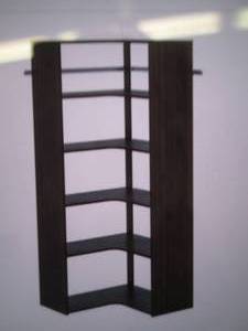 lot 161 image: 30 inch espresso corner wood closet...
