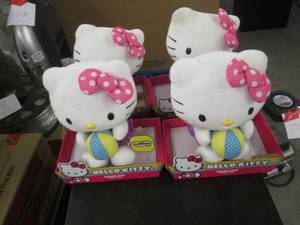 lot 235 image: 4 hello kittys beach day plush doll...