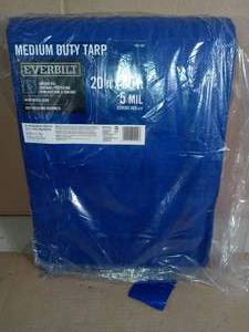 lot 5 image: 20 ft. x 30 ft. Blue Medium Duty Tarp by Everbilt- not used