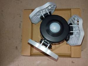 lot 10 image: 7.5 in. x 4.25 in. 6000 Lumens Single Pole Occupancy LED Flush Mount Motion Activated Garage Light- open box not used