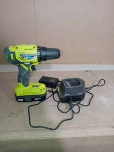 lot 21 image: 18-Volt ONE Lithium-Ion Cordless 12 in. DrillDriver Kit with (1) 1.5 Ah Battery and 18-Volt Charger by RYOBI- slightly used