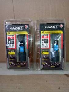 lot 25 image: Polysteel 400R 400 Lumen Rechargeable Waterproof LED Flashlight with Twist Focus by Coast- set of 2 - not used