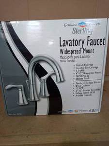 lot 50 image: 8 in. Widespread 2-Handle Bathroom Faucet with 5050 Pop-Up in Chrome by EZ-FLO- open box not used