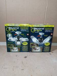 lot 55 image: 3500 Lumens 11.5 in. Single Pole Occupancy LED Flush Mount Garage Light by BEYOND BRIGHT- new & used- set of 2