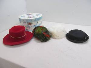 vintage hat box, hats