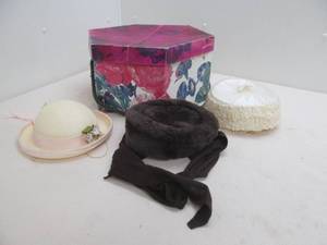 vintage hat box, hats