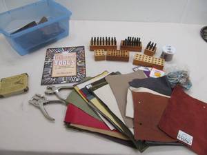 leather samples ,strings stamps