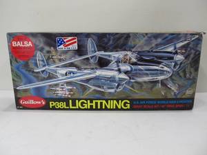 lot 224 image: Guillows P-38L Lightning Balsa Wood Flying Model