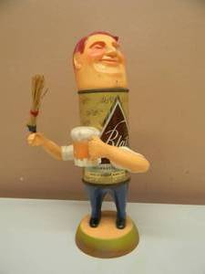lot 12 image: Vintage Blatz Beer Can Man TiliMac Back Bar Figure Statue 1950s - VERY COOL - SEE PICTURES