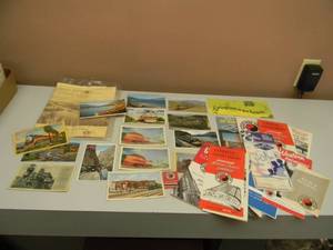 lot 24 image: VINTAGE COLLECTION OF RAILROAD POSTCARDS, SCHEDULES & MORE  - SEE PICTURES