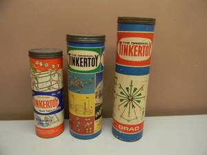 lot 54 image: 3 ORIGINAL SETS OF VINTAGE TINKER TOYS - SEE PICTURES