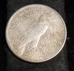 1921 PEACE SILVER DOLLAR HIGH RELIEF KEY DATE COIN XF