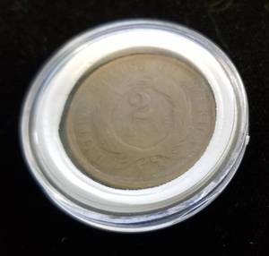 1865 US TWO CENT PIECE IN AIRTITE