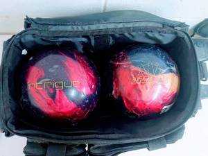 lot 508 image: 2 Bowling Balls and Brunswick Bowling Bag