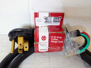 lot 568 image: 6 50 Amp 4 Wire Range Cord