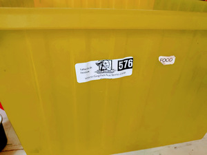 lot 576 image: Box of Kids Kitchen Toys - Wood Metal and some plastic