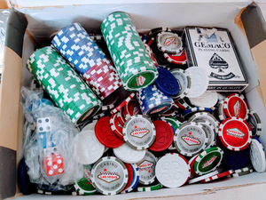 lot 581 image: Las Vegas Poker Chips and Harley Playing Cards