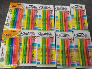 lot 164 image: BIC Brite Liners and Sharpies...