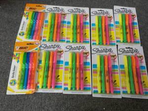 lot 165 image: BIC Brite Liners and Sharpies...
