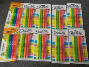 lot 166 image: BIC Brite Liners and Sharpies...